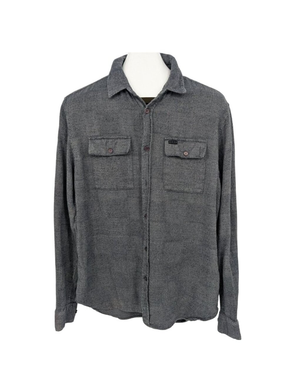 KR3W‎ Herringbone Check Button Up Shirt Shacket Grunge Streetwear Skater Size L
